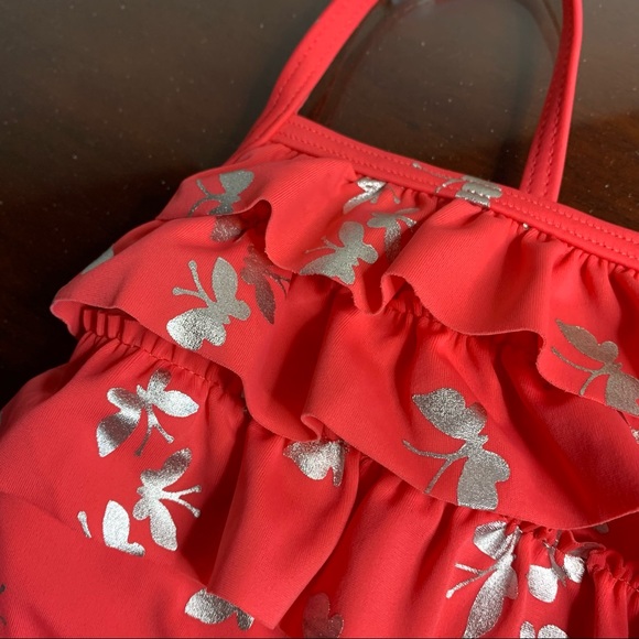 Girl’s Land’s End Metallic Butterfly Swimsuit - Picture 8 of 10
